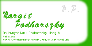 margit podhorszky business card